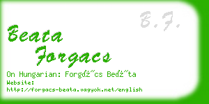 beata forgacs business card